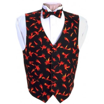 Chili Peppers Vest and Bow Tie Set