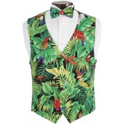 Tropical Birds Vest and Bow Tie Set