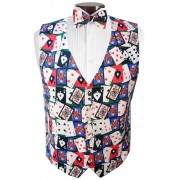 Las Vegas Playing Cards Tuxedo Vest and Bow Tie Set