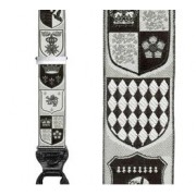 Limited Edition Coat of Arms Black & White Brace: 100% Woven Silk Limited Edition Coat of Arms Black & White Brace: 100% Woven Silk