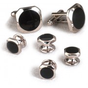 Dallas Black Onyx Cufflinks and Studs