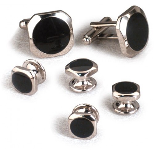 Dallas Black Onyx Cufflinks and Studs