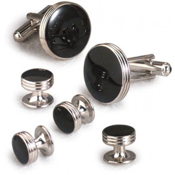 Beveled Black Onyx Cufflinks