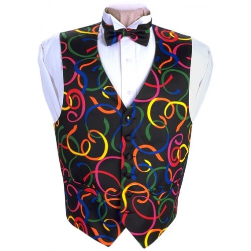 Mardi Gras Serpentine Vest and Bow Tie Set