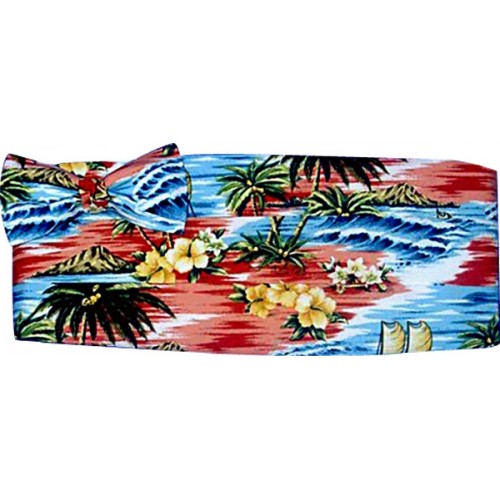 Coral Tropicals Cummerbund and Bow Tie Set