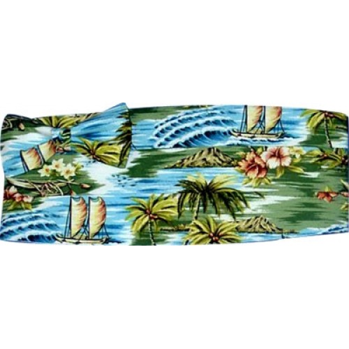 Seamist Tropicals Cummerbund and Bow Tie Set