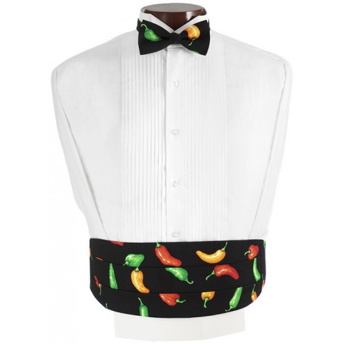 Chili Peppers Cummerbund and Bow Tie Set