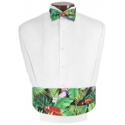 Tropical Birds Cummerbund and Bow Tie Set Tropical Birds Cummerbund and Bow Tie Set