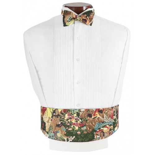 Hawaiian Luau Cummerbund and Bow Tie Set