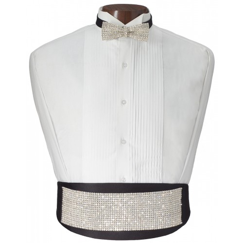 Rhinestone Glitz Cummerbund and Bow Tie Set