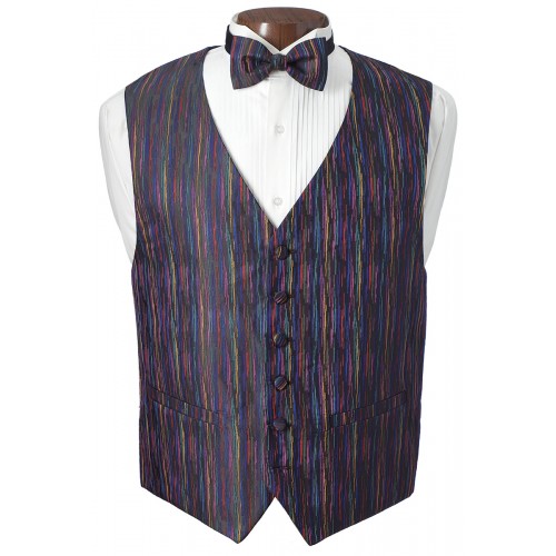 Multicolor Vest and Bow Tie Set