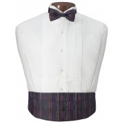 Multicolor  Mardi Gras Cummerbund and Bow Tie Set