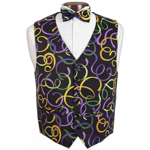 Mardi Gras Fat Tuesday Vest and Tie Set