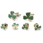 Shamrock Cufflink and Stud Set