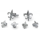 Fleur de lis Cufflink and Stud Set