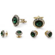 Emerald Cufflink and Stud Set