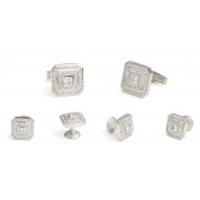 Hoopla-la Sterling Silver Cufflinks and Stud Set