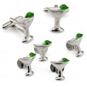 Martini Cufflinks and Stud Set Martini Cufflinks and Stud Set