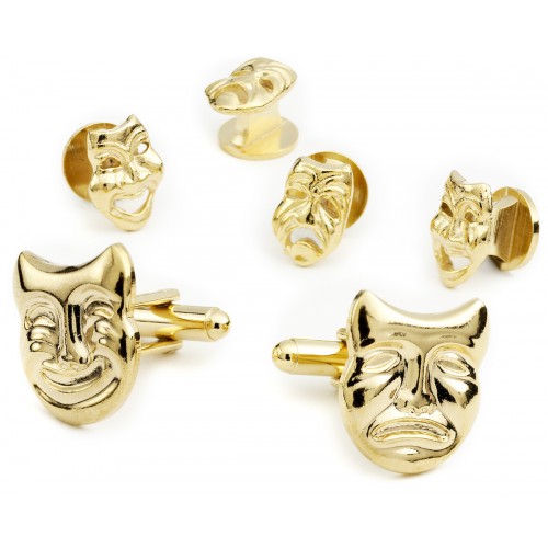 Drama Masks Cufflink and Stud Set