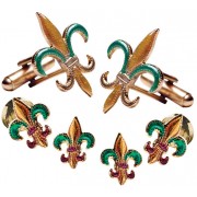 Fleur de Lis Colored Cufflinks and Studs