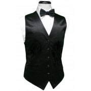 Solid Silk Tuxedo Vest and Tie Set