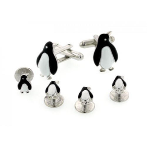 Black and White Penguin Cufflinks and Studs