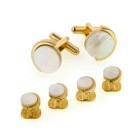 Half Moon Mother of Pearl Cufflinks and Studs