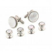 Radius Edge Mother of Pearl Cufflinks and Studs