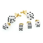 White Dice Cufflinks and Studs White Dice Cufflinks and Studs