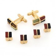 Mosaic Stone Cufflinks and Studs