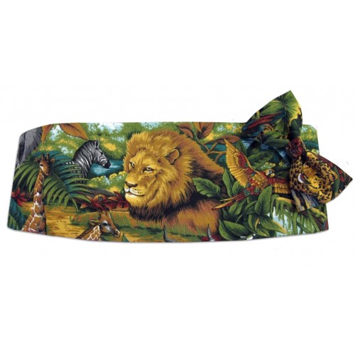 King of the Jungle Cummerbund and Tie Set