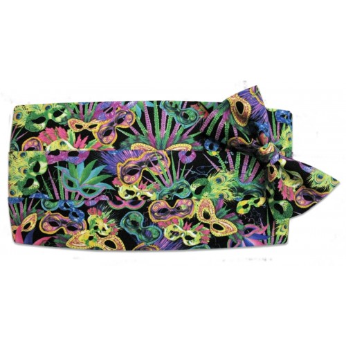 Mardi Gras Carnival Cummerbund and Tie Set