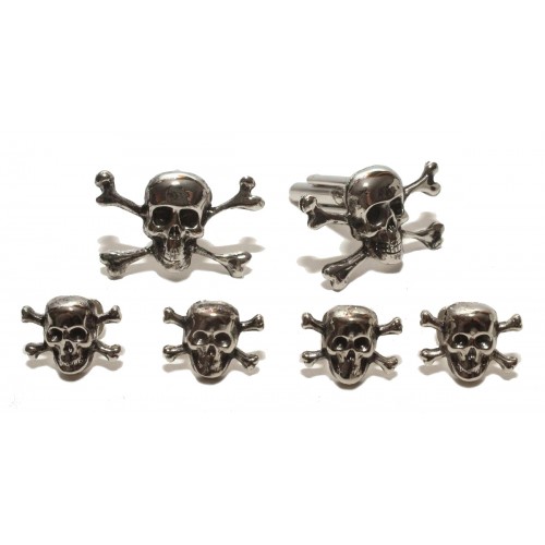 Skull and Cross Bones Cufflinks and Studs