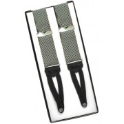 Black and Taupe Birdseye Silk Suspenders Black and Taupe Birdseye Silk Suspenders