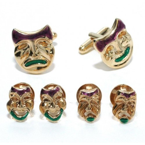 Comedy/Tragedy Masks Cufflinks and Studs