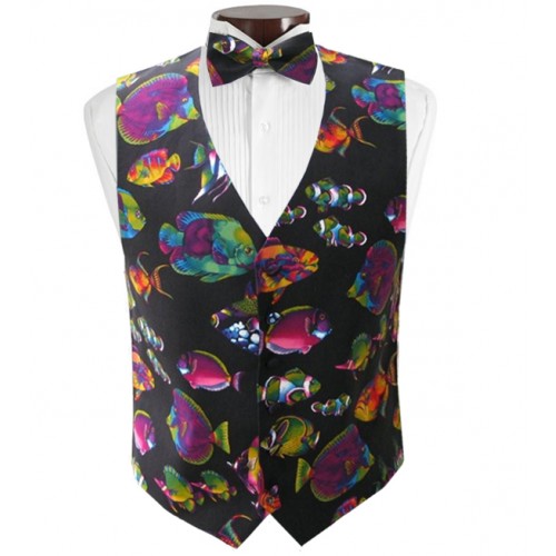 Tropical Angel Fish Vest and Tie Set