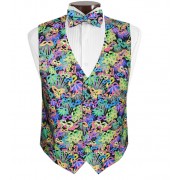 Mardi Gras Carnival Vest and Tie Set