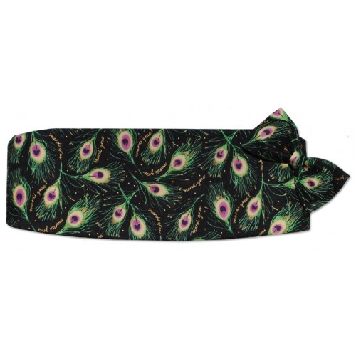 Mardi Gras Peacock Cummerbund and Tie