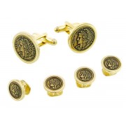 Faux French Coin Cufflinks and Studs Faux French Coin Cufflinks and Studs