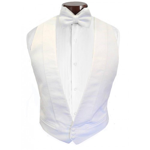 White Piqué Vest and Tie Set