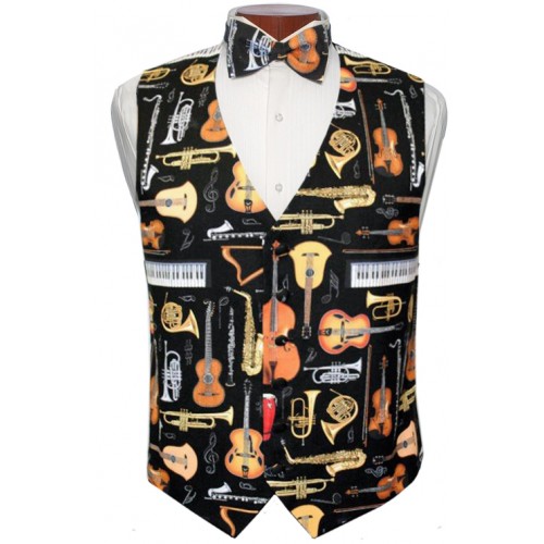 Musical Instruments Vest and Tie Set