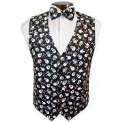 Skull and Funny Bones Vest and Tie Set