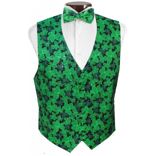 Shimmering Shamrocks Vest and Tie Set