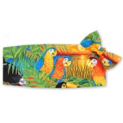 Parrots in Paradise Cummerbund and Bow Tie Set