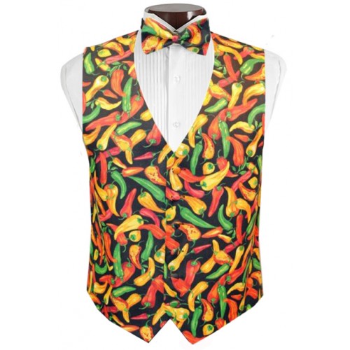 Hot n Spicy Peppers Vest and Tie Set