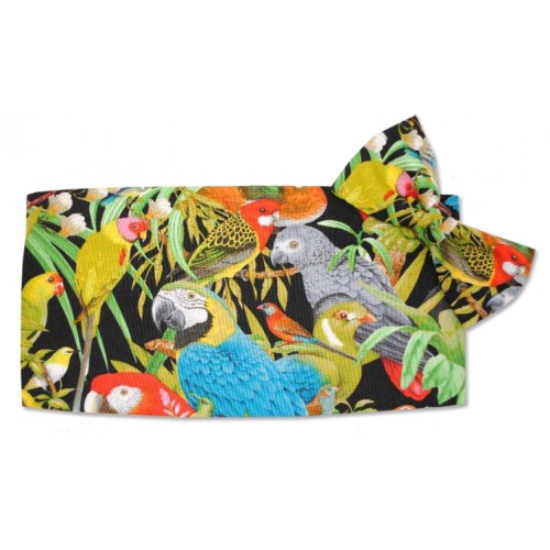 Jungle Birds Cummerbund and Tie Set