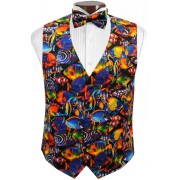 Hawaiian Tropical Fish Tuxedo Vest and Tie Set Hawaiian Tropical Fish Tuxedo Vest and Tie Set