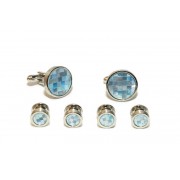 Mosaic Mother of Pearl and Abalone Precious Stones Cufflinks and Studs