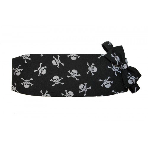  Skull and Bones Cummerbund and Bow Tie Set