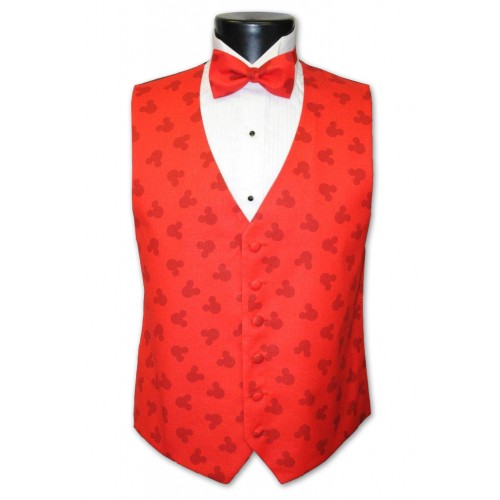 Mickey Mouse Red Silhouette Vest and Bow Tie